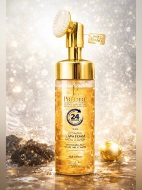 Predire Gold Lava Facial Cleansing Foam w/Silicone Scrub Brush ~ Retails $145